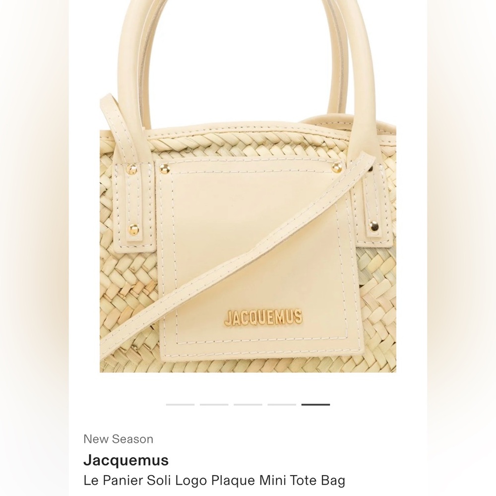 Authentic Jacquemus Cream Le Panier Soli Tote Bag - Picture 5 of 15